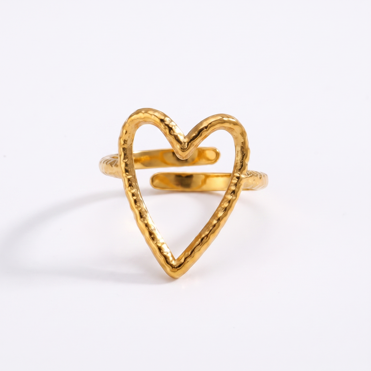 ROMY Ring — hammered heart ring, studio